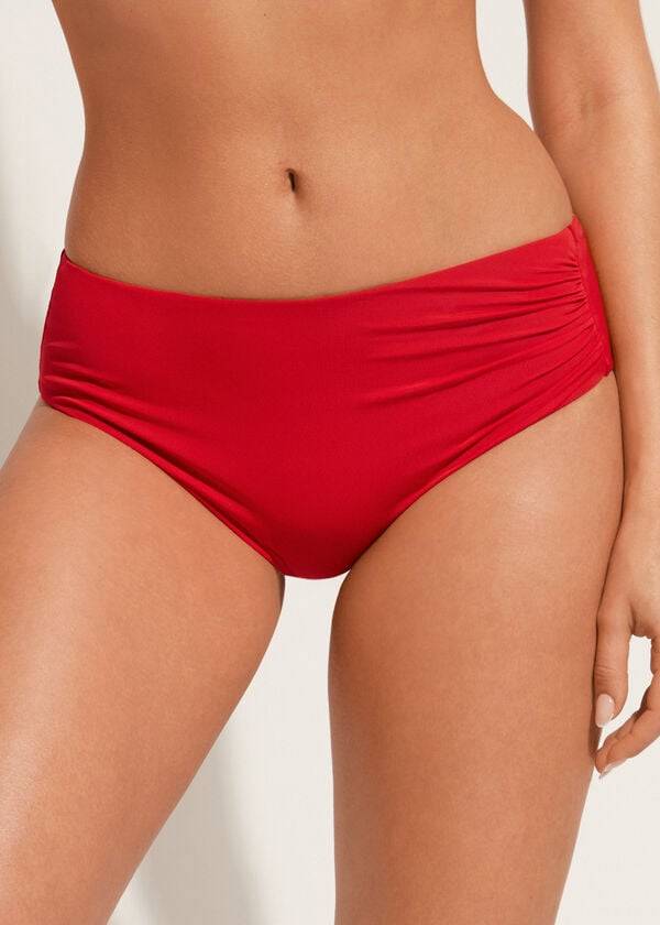burgunderrote damen-bikinihose calzedonia high waist indonesia eco