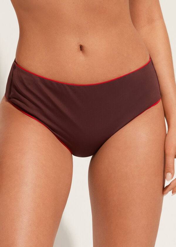 burgunderrote damen-bikinihose calzedonia high waist indonesia eco