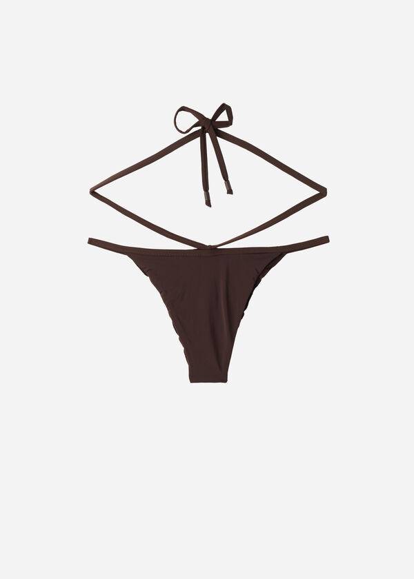 kaffeebraune calzedonia high-cut bikinihose für damen im brasilianischen islamorada-stil