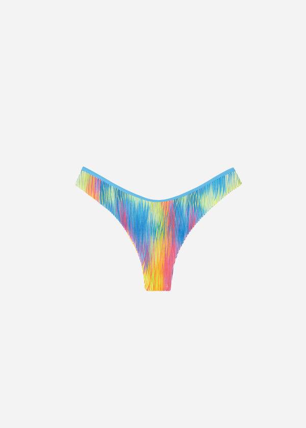 mehrfarbige calzedonia bikinihose für damen mit hohem beinausschnitt im brasilianischen maiorca-stil