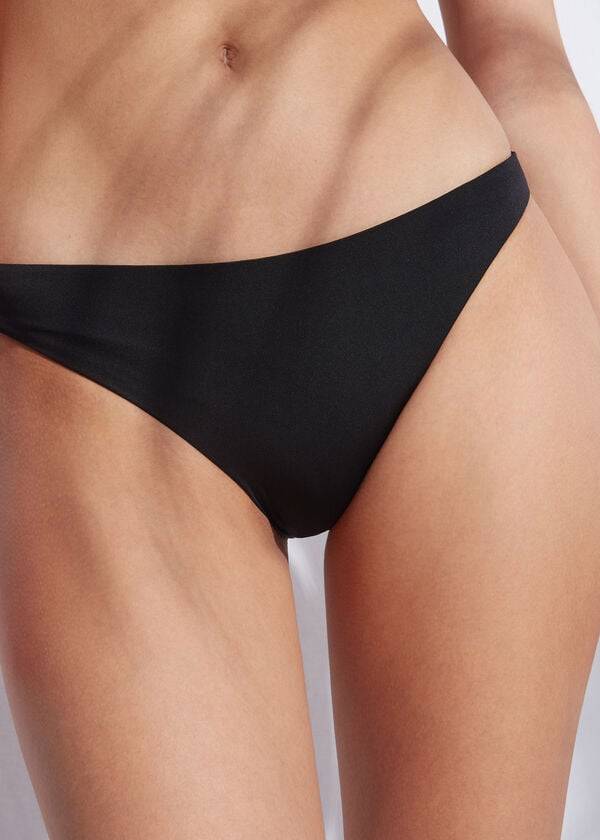 damen-bikinihose calzedonia indonesia eco niedrig geschnitten schwarz