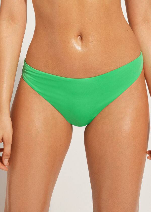 calzedonia indonesia eco low-rise-bikinihose für damen grün