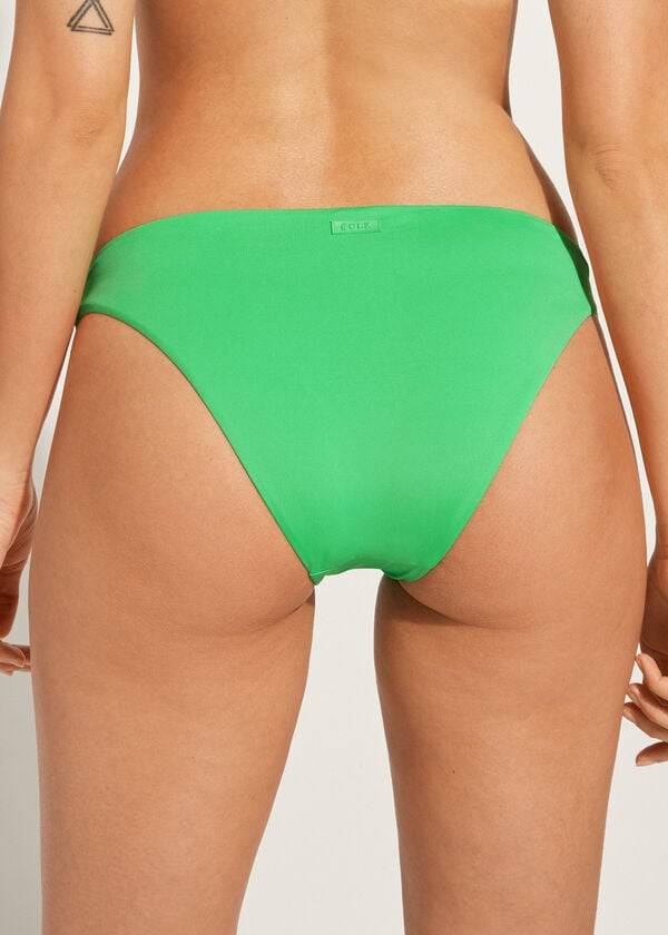 calzedonia indonesia eco low-rise-bikinihose für damen grün