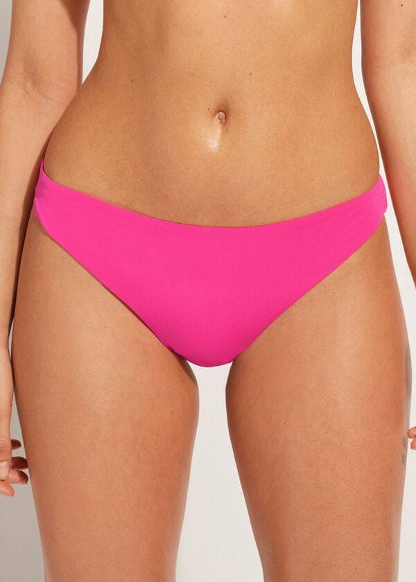 pinkfarbene calzedonia indonesia eco bikinihose für damen mit niedrigem bund