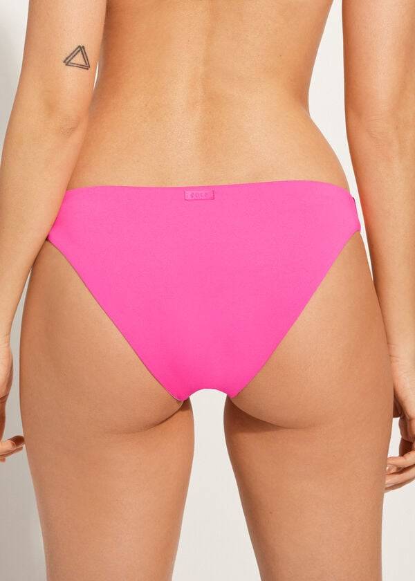 pinkfarbene calzedonia indonesia eco bikinihose für damen mit niedrigem bund
