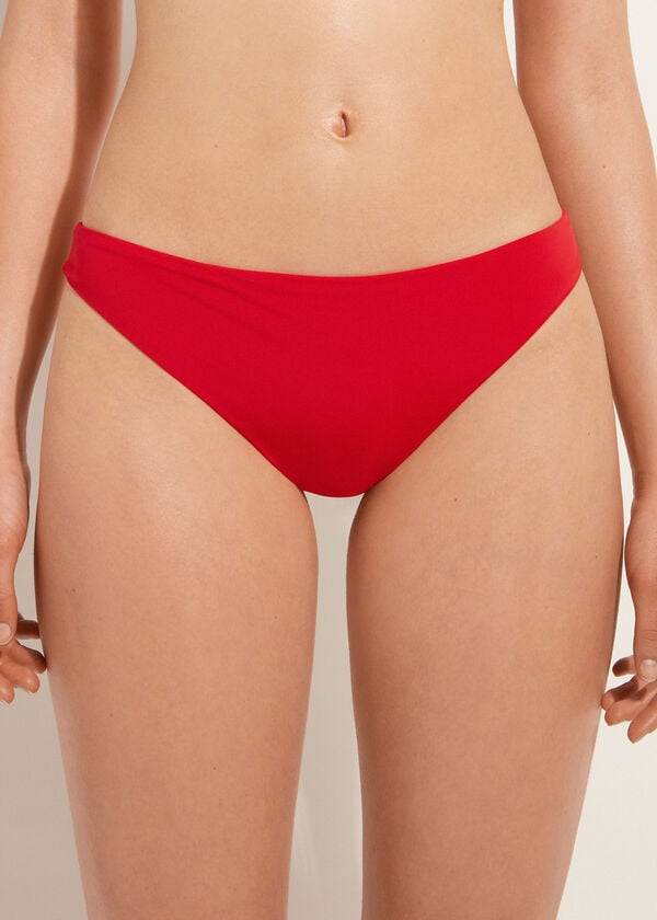 damen-bikinihose calzedonia indonesia eco niedrig geschnitten rot