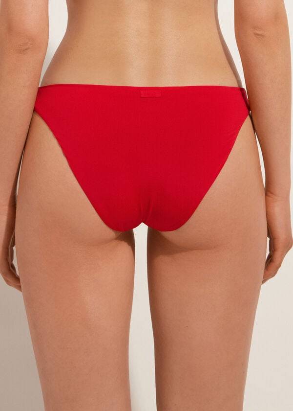 damen-bikinihose calzedonia indonesia eco niedrig geschnitten rot