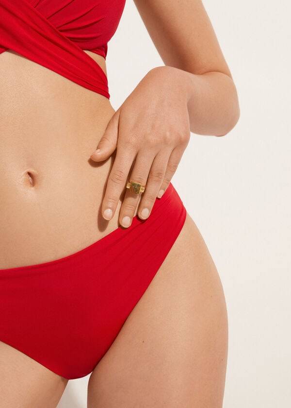 damen-bikinihose calzedonia indonesia eco niedrig geschnitten rot