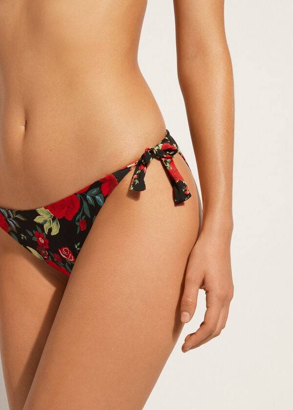 pinkfarbenes calzedonia wende-string-bikinihöschen nizza für damen