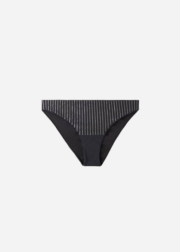 schwarze calzedonia strass-bikinihose für damen shanghai