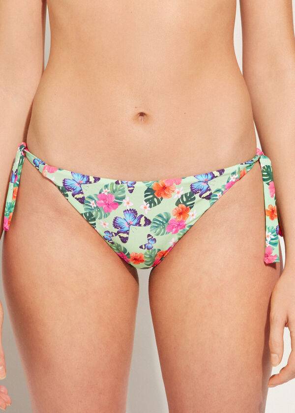calzedonia bikinihose „malibu für damen mit seitlichen bindebändern mehrfarbig