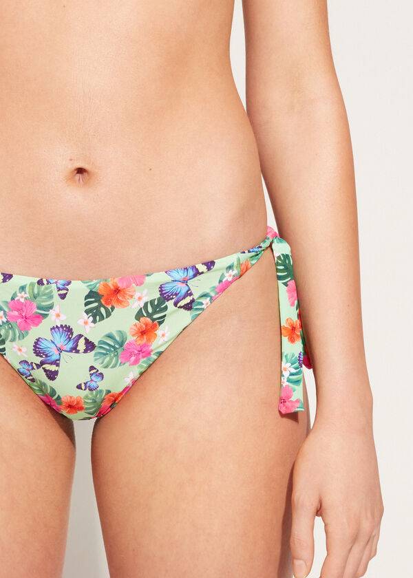 calzedonia bikinihose „malibu für damen mit seitlichen bindebändern mehrfarbig