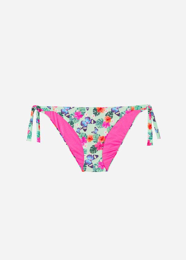 calzedonia bikinihose „malibu für damen mit seitlichen bindebändern mehrfarbig