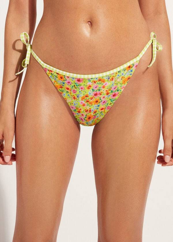 gelbe calzedonia string-bikinihose für damen modell siviglia