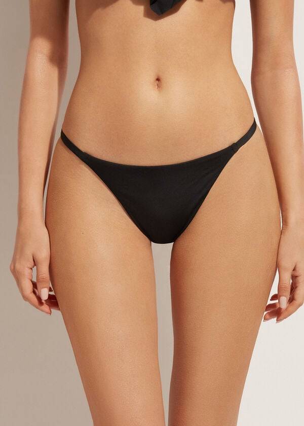 schwarzer calzedonia string-bikini-unterteil aus indonesien Öko-marke für damen