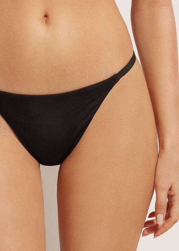 schwarzer calzedonia string-bikini-unterteil aus indonesien Öko-marke für damen