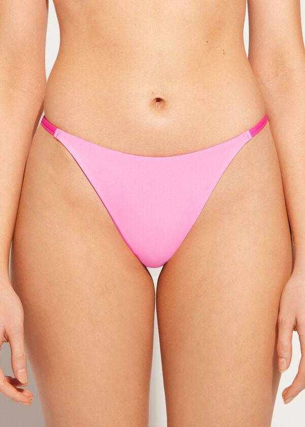 calzedonia damen-tanga-bikinihose aus indonesischem Öko-material rosa