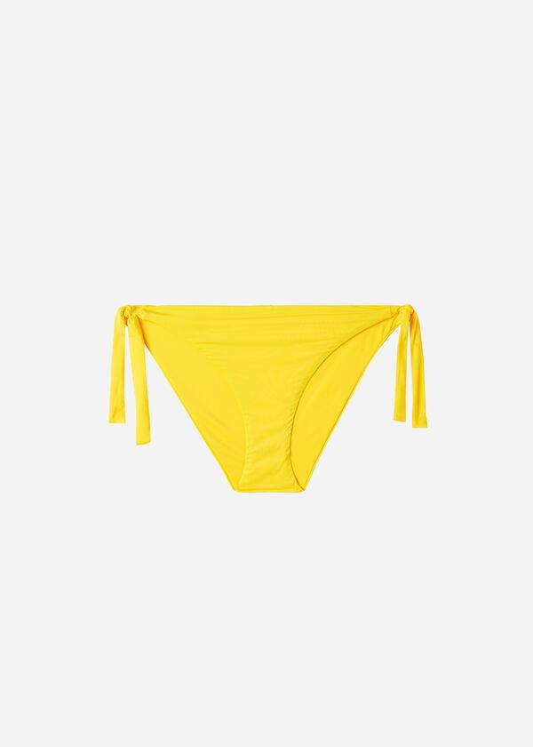 damen-bikinihose calzedonia tied indonesia eco mit seitlichen bindebändern gelb