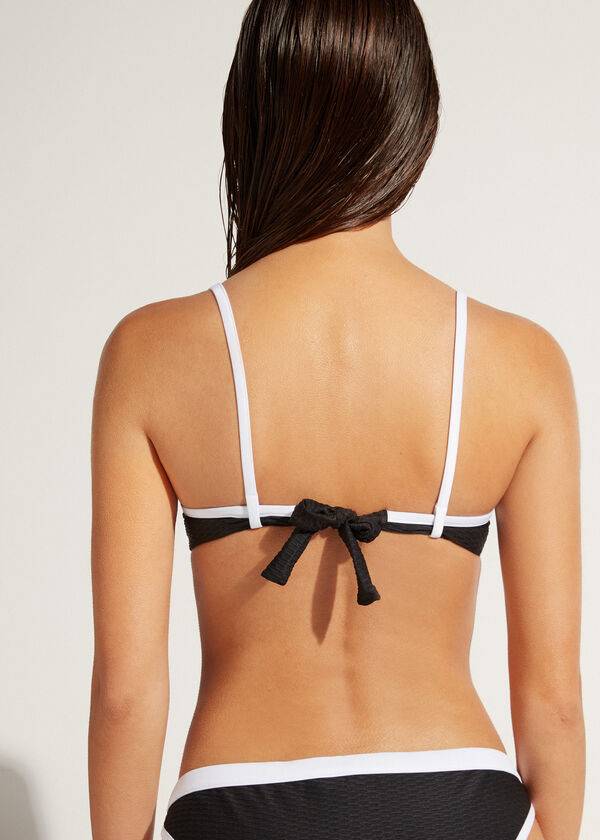 calzedonia balconette coimbra bikini-oberteil für damen schwarzweiß