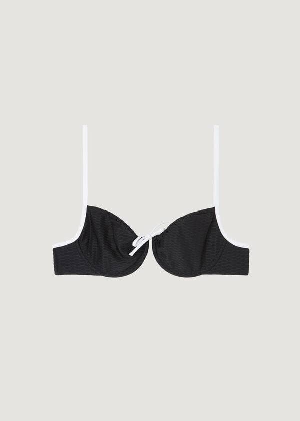 calzedonia balconette coimbra bikini-oberteil für damen schwarzweiß