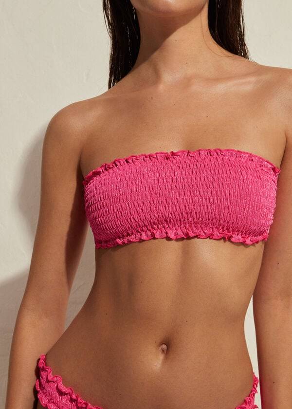 rosa calzedonia bandeau formentera damen-bikinioberteile