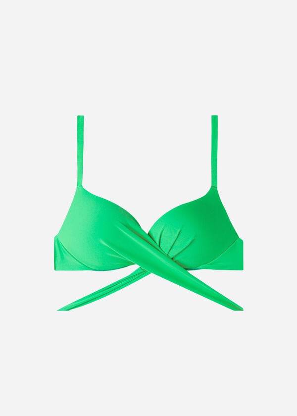 calzedonia damen-bikini-oberteil mit abgestufter polsterung und push-up-effekt indonesien grün