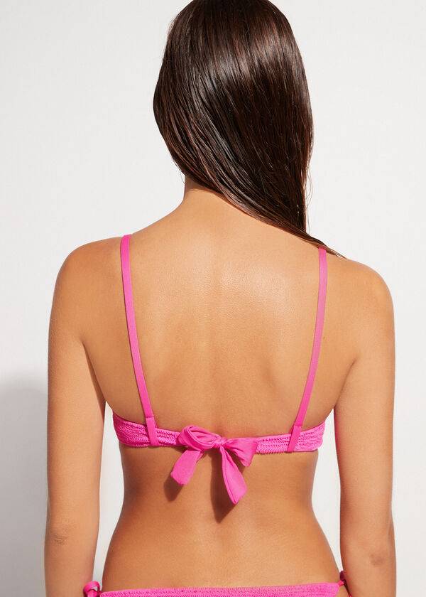 calzedonia damen-bikini-oberteil mit abgestufter polsterung und push-up-effekt miami-stil pink