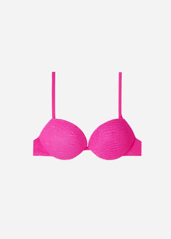 calzedonia damen-bikini-oberteil mit abgestufter polsterung und push-up-effekt miami-stil pink