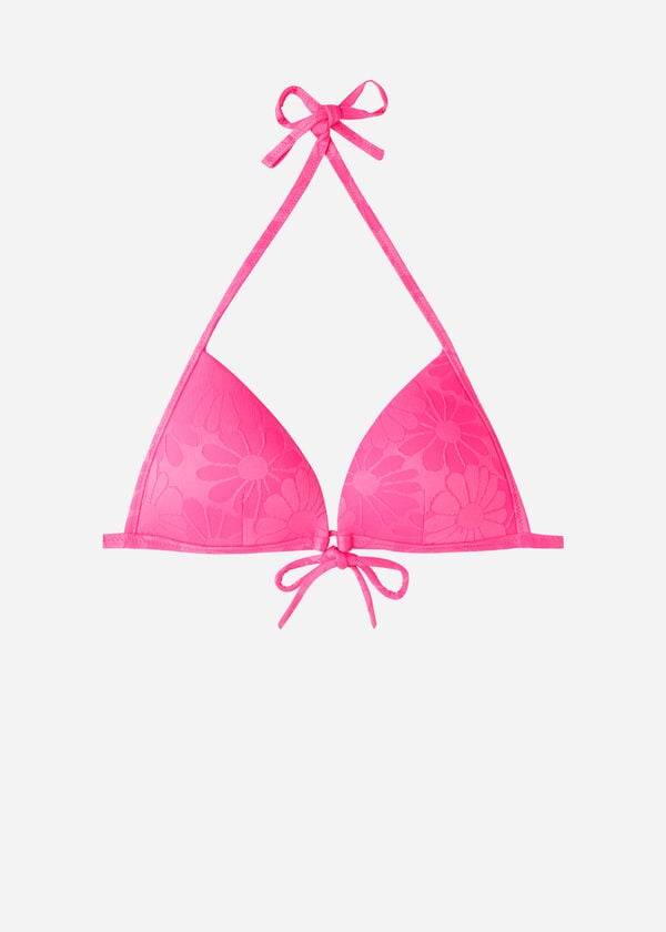 pinkfarbene calzedonia triangel-bikini-oberteile für damen mit abgestufter polsterung
