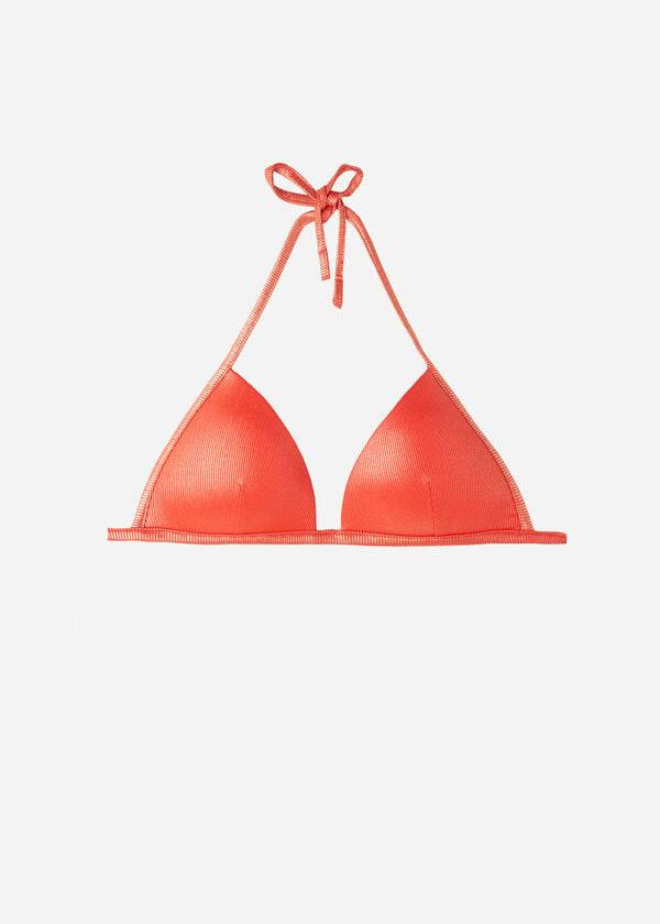 korallenorange damen calzedonia triangel-bikini-oberteil mit abgestufter polsterung und antigua-schnitt