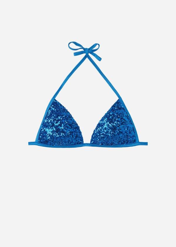 calzedonia triangel-bikini-oberteil mit abgestufter polsterung modell cannes für damen blau