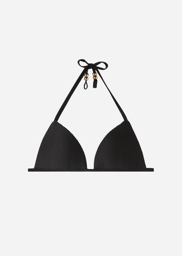 schwarze calzedonia triangel-bikini-oberteile mit abgestufter polsterung casablanca-stil für damen