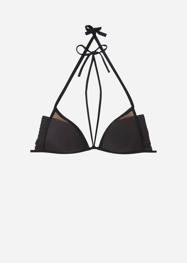 schwarze calzedonia triangel-bikini-oberteile für damen mit abgestufter polsterung