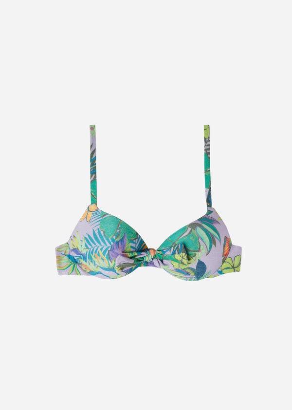 lila damen-bikini-oberteile calzedonia graduated push up brasilia
