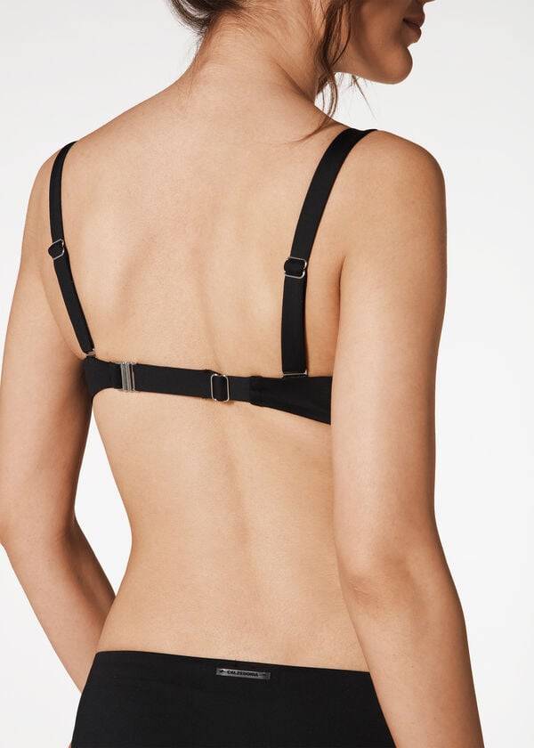 calzedonia indonesia c-cup balconette bikini-oberteil mit kordelzug für damen schwarz