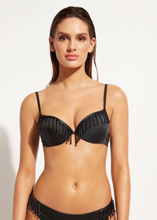 schwarze calzedonia damen-bikini-oberteile mit leichter polsterung und push-up-effekt taipei-stil