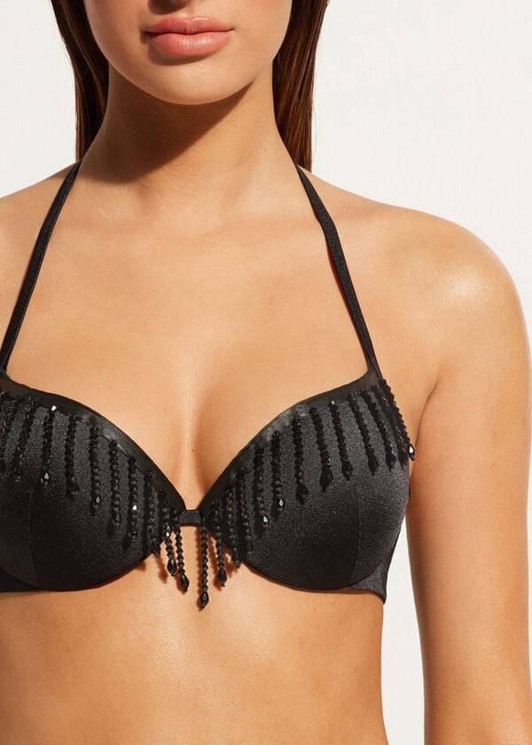 schwarze calzedonia damen-bikini-oberteile mit leichter polsterung und push-up-effekt taipei-stil