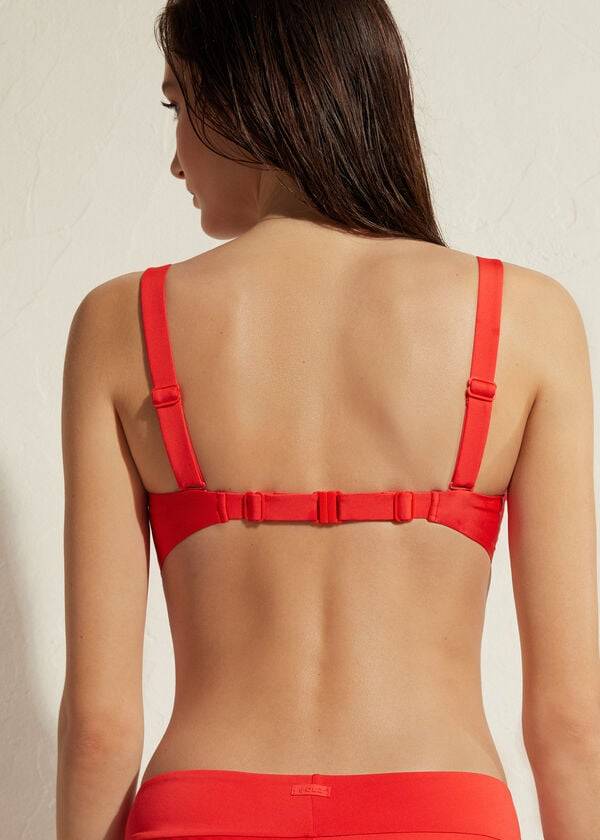 damen calzedonia bandeau bikini-oberteil mit polsterung indonesien rot