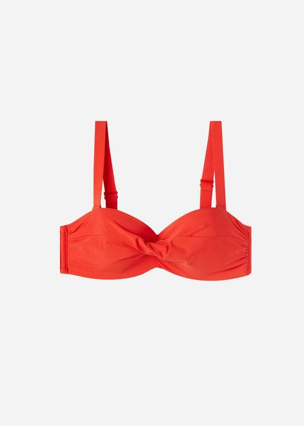 damen calzedonia bandeau bikini-oberteil mit polsterung indonesien rot