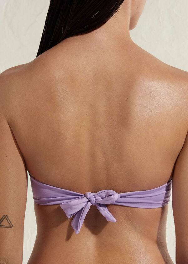 damen calzedonia wattiertes bandeau indonesia Öko-bikinioberteil lila