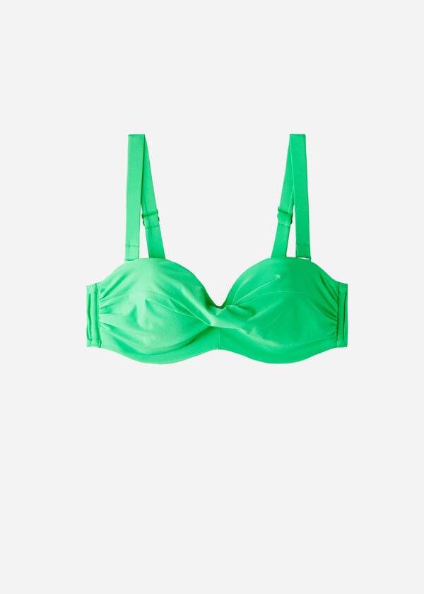 damen calzedonia wattiertes bandeau indonesia eco cobey bikinioberteil grün