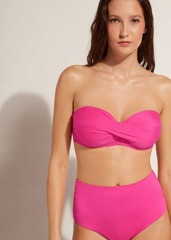 rosa calzedonia wattiertes bandeau indonesien eco cobey damen-bikinioberteil