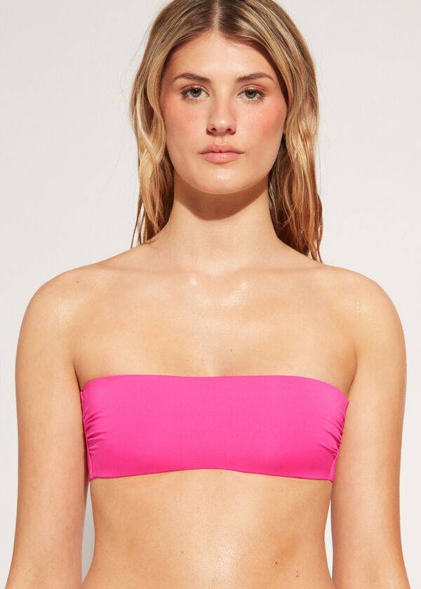 calzedonia padded bandeau indonesia eco rosa damen-bikinioberteil rosa