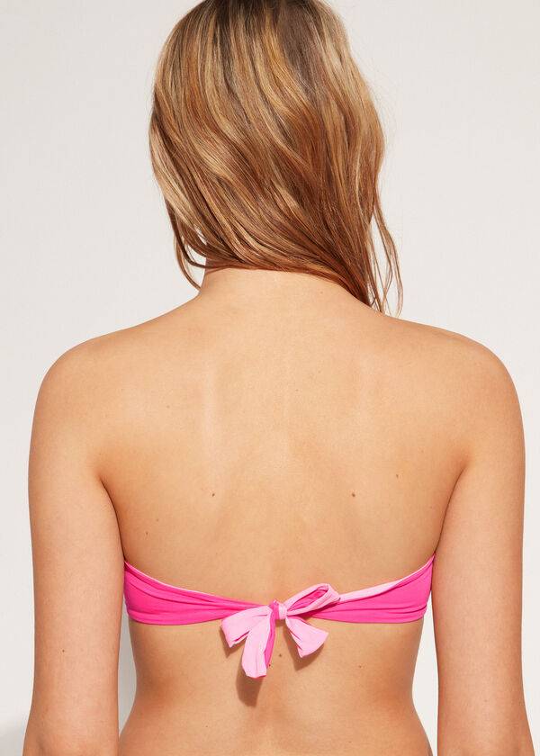 calzedonia padded bandeau indonesia eco rosa damen-bikinioberteil rosa