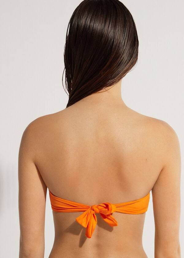 calzedonia gepolstertes bandeau indonesia eco trägerloses damen-bikini-oberteil orange