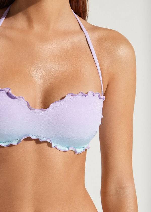 lila calzedonia gepolstertes bandeau madrid damen-bikini-oberteil