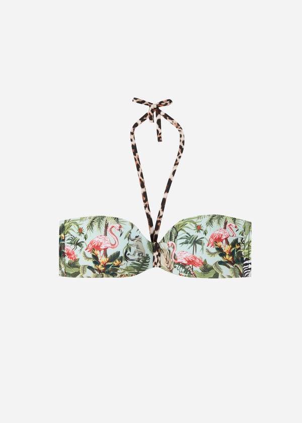 grünes calzedonia gepolstertes bandeau nairobi eco damen-bikini-oberteil