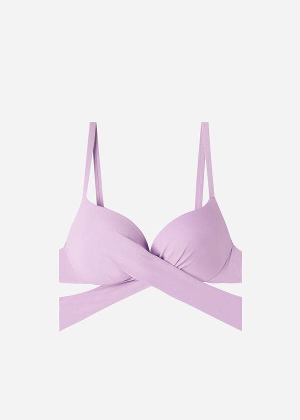 damen calzedonia gepolstertes push-up bikini-oberteil aus indonesischem Öko-material lila