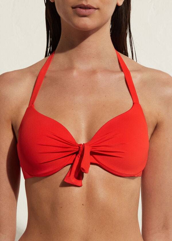 calzedonia damen-bikini-oberteil mit polsterung und push-up-effekt indonesien Öko sexy rot