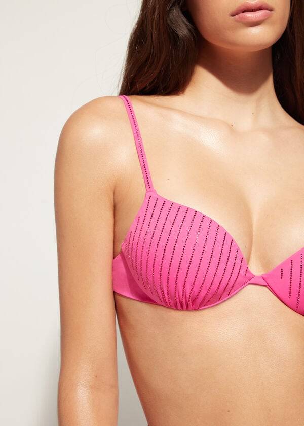 pinkfarbene calzedonia bikini-oberteile mit push-up-funktion für damen shanghai